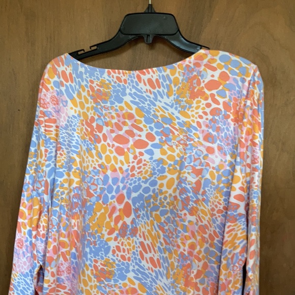 Hearts of Palm abstract print top with stretch 3X - Picture 9 of 17